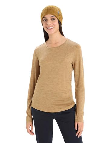 Long Sleeve Icebreaker Merino Sphere II T-Shirt Damskie Khaki | PL 1305AHKP